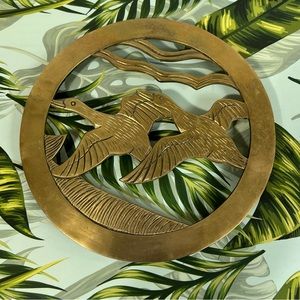 Penco Vintage Flying Geese Brass Trivet Mid Century Wall Art